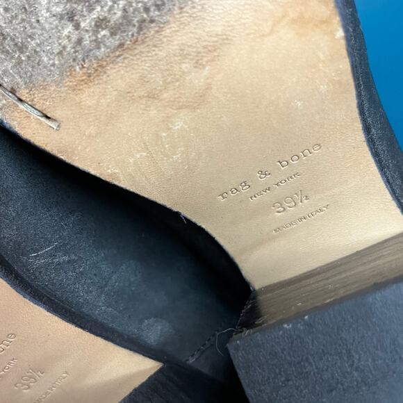 rag & bone Harrow Leather Ankle Boot Western Stacked Heel Black Size 9.5/39.5 - Picture 9 of 11